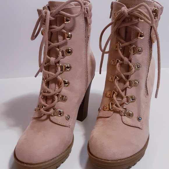 Guess Factory Garyn Heeled Combat Booties - Picture 2 of 7